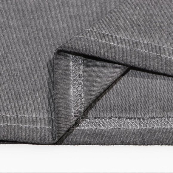 Thug Club Grey Distressed T Shirt With Minimalist Design - Picture 7 of 8